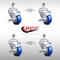 Service Caster 3 Inch SS Blue Polyurethane Wheel Swivel 1/2 Inch Threaded Stem Caster Set Brake SCC-SSTS20S314-PPUB-BLU-TLB-121315-4 - alternate 4